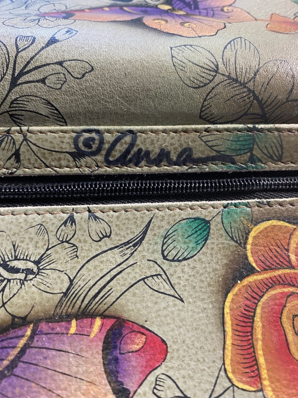 Anuschka Multicolor Butterfly Printed Leather Wallet - Picture 6 of 16